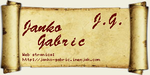 Janko Gabrić vizit kartica
